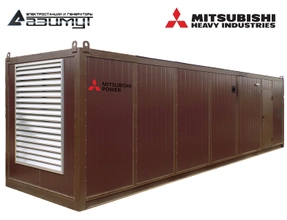 Дизель генератор АД-1200С-Т400-2РНМ8C MITSUBISHI-SME мощностью 1200 кВт в контейнере с автозапуском (АВР)